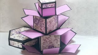 Explosion box for beginners || How to make explosion box || Hexagon tower explosion box tutorial.