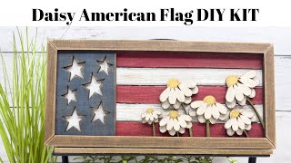 American Flag with Daisies DIY KIT