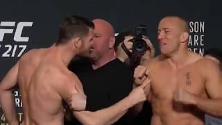 HEATED!! Bisping vs GSP Official Weigh-In 03/11/2017!