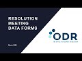 resolution meeting data form walkthrough