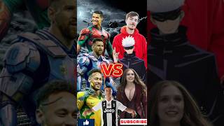 Ronaldo Messi Neymar vs Mr.Beast  Gojo Scarlet Witch 😈 (Ronaldo Team vs Mr. Beast Team)#shorts#viral