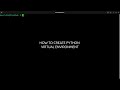 How to Create and Load Virtual Environment in Python | Ubuntu