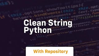 clean string python