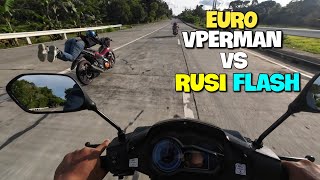 RUSI FLASH 150X vs EURO VPERMAN 150 STOCK TO STOCK ANG LABANAN