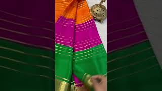 🇮🇳Mysore Pure Crepe Silk sarees24/3Color 3DBentex Border/Silk mark certified/D120gm/11500#9972145452