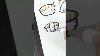 Drawing sushi doodle | kawaii sushi - 3
