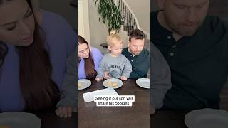 Seeing if our son will share his cookies!🍪👀 COOKIE CHALLENGE! #shorts