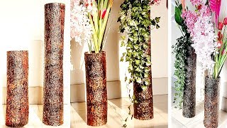 Big Size Corner Flower Vase | Tree Bark Flower Vase | DIY Home Decor Ideas
