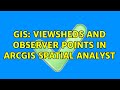 GIS: Viewsheds and Observer Points in ArcGIS Spatial analyst (2 Solutions!!)