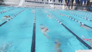 Tide Swimmers practice in frigid temps