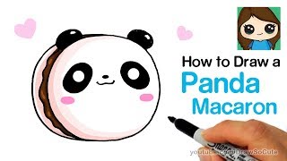 How to Draw a Panda Macaron Cute and Easy