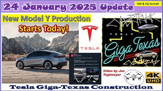 New Model Y Prod Starts! Caisson \u0026 Batch Plant Construction! 24 Jan 2025 Giga Texas Update (08:45AM)