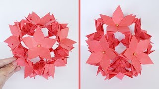 Paper FLOWER BALL KUSUDAMA I Origami Craft I Tutorial DIY
