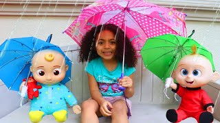 Rain Rain Go Away Kids Song | Leah Pretend Play Sing Along