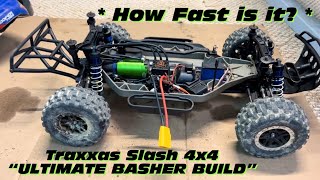 How FAST is The Traxxas Slash 4x4 “ULTIMATE BASHER BUILD”? ?  //  3s and 4s SPEED TEST !!