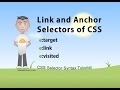 CSS Link and Anchor Selectors Tutorial
