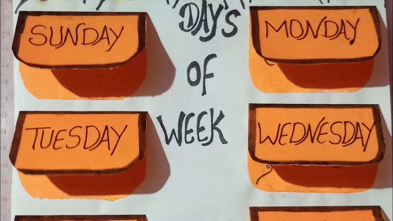 Days Of The Week Tlm 7 Days Of Week Project Class Decoration Ideas