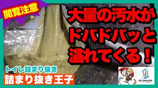 【閲覧注意\u0026スッキリ】外管から高圧洗浄したら、油の塊と汚水がドバッー！と出てきました！詰まり解消！スッキリきれい！[排水管高圧洗浄][Drain Unblocking][Drain cleaning]