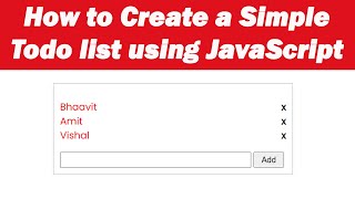 How to Create a Simple Todo list using JavaScript