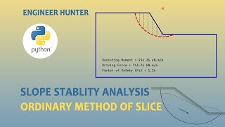 Python : Slope Stability Analysis using Ordinary Method of Slice