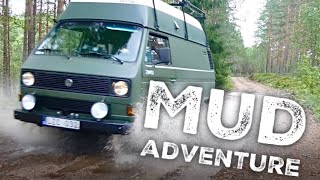 MUDDY CAMPING ADVENTURE IN BRATTFORS - 2WD VW VANAGON T3 - CAMPERSONTOUR