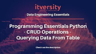 Programming Essentials Python - CRUD Operations - Querying Data From Table