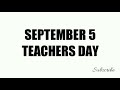 all important days of september special days in september