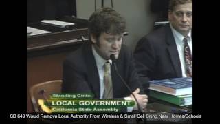 Josh Hart of Stop Smartmeters Testifies Against California Senate Bill SB 649