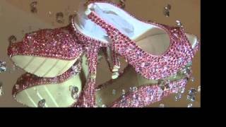 pink chunky crystal slingback shoes