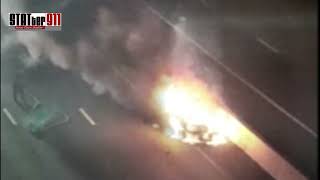 Caught on camera: Car crash \u0026 fire on I-395 in Virginia