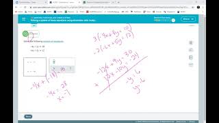 Solving a system of linear equations using elimination with multiplication and addition