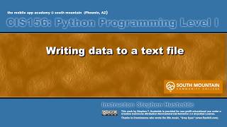 Python 07H - Writing Data to a Text File