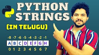 Python tutorials for Beginners | 8.Strings in Python Programming | In Telugu(తెలుగులో)