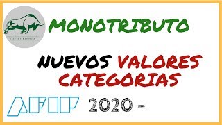 🚩 MONOTRIBUTO en ARGENTINA || Nuevos Valores ✔️ de CATEGORIAS 2020 (Facturación / Costo Mensual)
