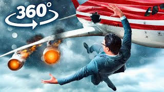 VR 360 SURVIVAL Inside a FALLING and SINKING Airplane