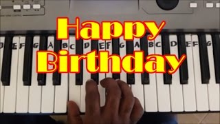Easy Happy Birthday Keyboard and Piano Tutorial (Right Hand)