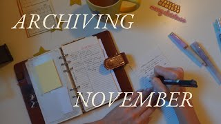 archiving my november filofax pages & monthly refresh