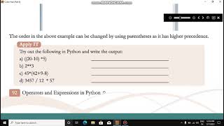 Class 8 Lesson 7 Python operators and expression part 2