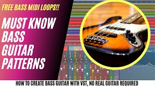 TOP 5 Bass Guitar Pattern for Bollywood | Hindi | Free Bass Guitar Loops | VSTs | FL Studio