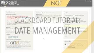 Blackboard Tutorial: Date Management