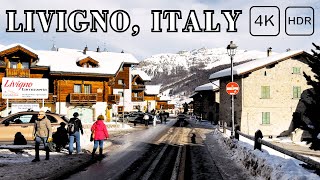 Livigno, Italy 🇮🇹⛷️Day Walking Tour | Duty Free City in Swiss Border🇨🇭Winter 2023 | 4K HDR 60fps