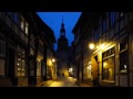 germany the town of stolberg at dusk