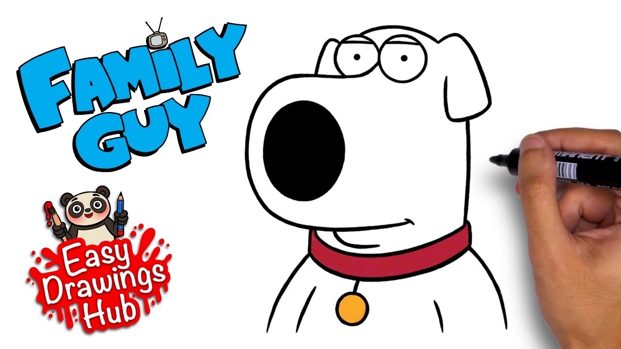 How To Draw Brian Griffin From Family Guy In 4 Minutes - YouTube