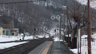 特急とかち3号新得駅の独特の放送からの到着！