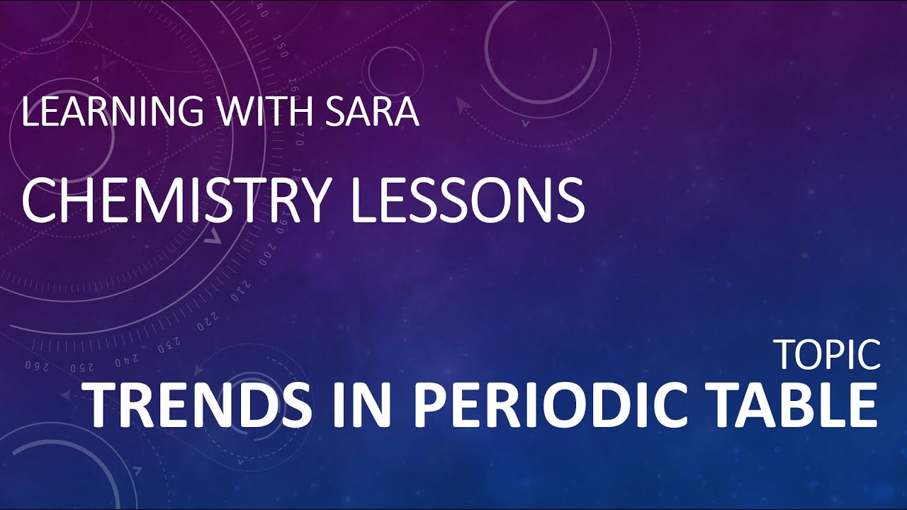 Trends In Periodic Table | Chemistry Lessons | Learning With Sara - YouTube