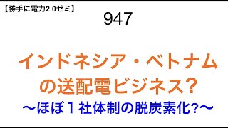 947  インドネシア・ベトナム の送配電ビジネス? 〜ほぼ１社体制の脱炭素化?〜【勝手に電力2.0】