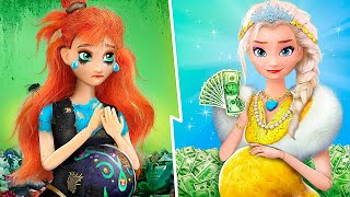 Broke Anna vs Rich Elsa with Their Babies / 30 Frozen Doll DIYs