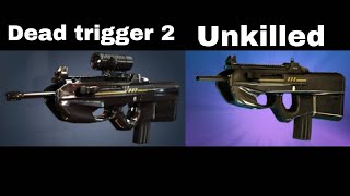 FN2000(FN F2000) comparison video with Unkilled vs Dead Trigger 2