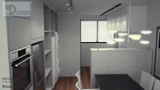 3D Interior Walkthrough Animation: White Kitchen