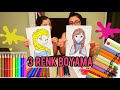 3 RENK BOYAMA CHALLENGE I 3 Marker challenge #resimboyama #boyama #3markerchallenge #kidsvideo